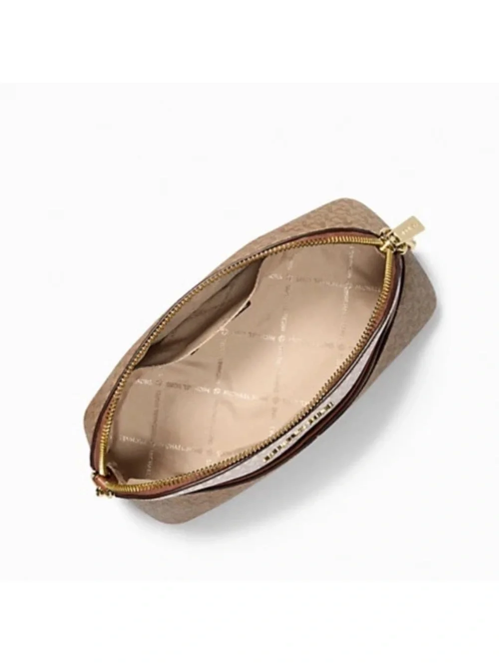 New Michael Kors Jet Set Travel Medium Dome Crossbody Camel Multi